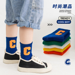 Manufacturer wholesale personalized socks children's mid-calf socks spring and autumn cotton socks cartoon trendy socks fashion street hip-hop socks