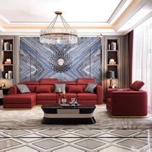 意式轻奢真皮转角家具组合沙发大户型实木简约客厅整装现代皮沙发