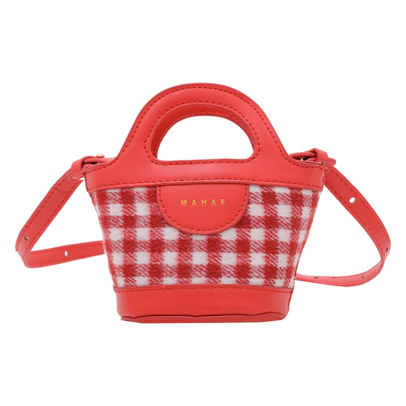 Bolso infantil estilo 2025, mini bolso de mano a cuadros para bebé, monedero retro elegante para niña