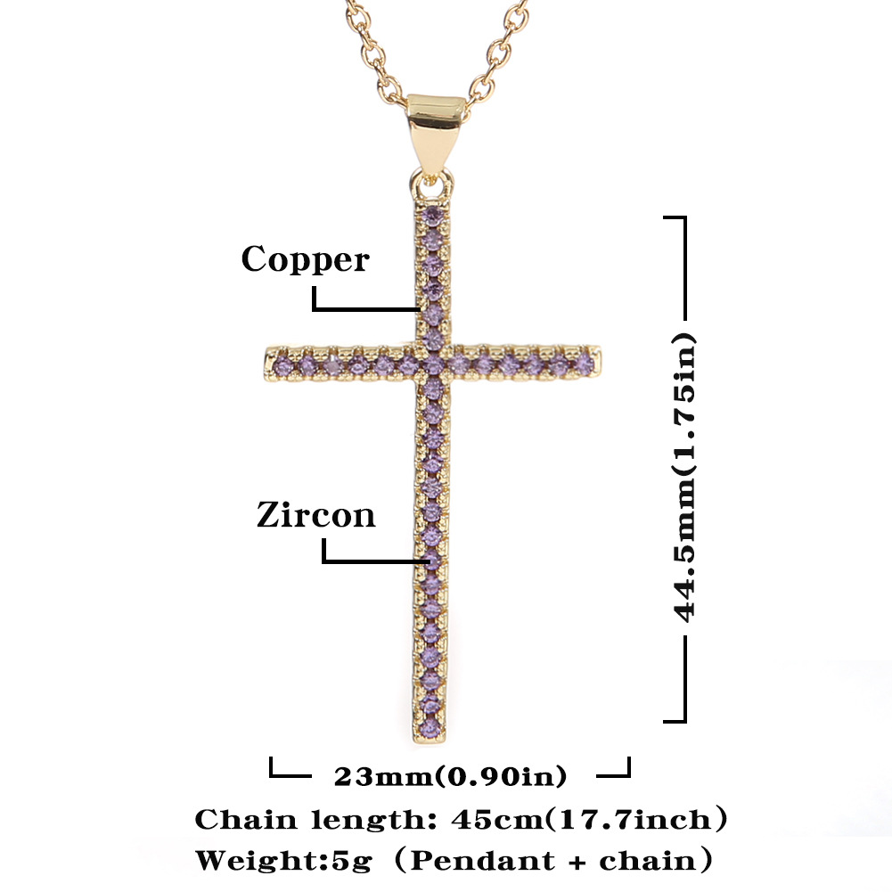 Fashion Cross Copper Pendant Necklace In Bulk display picture 1