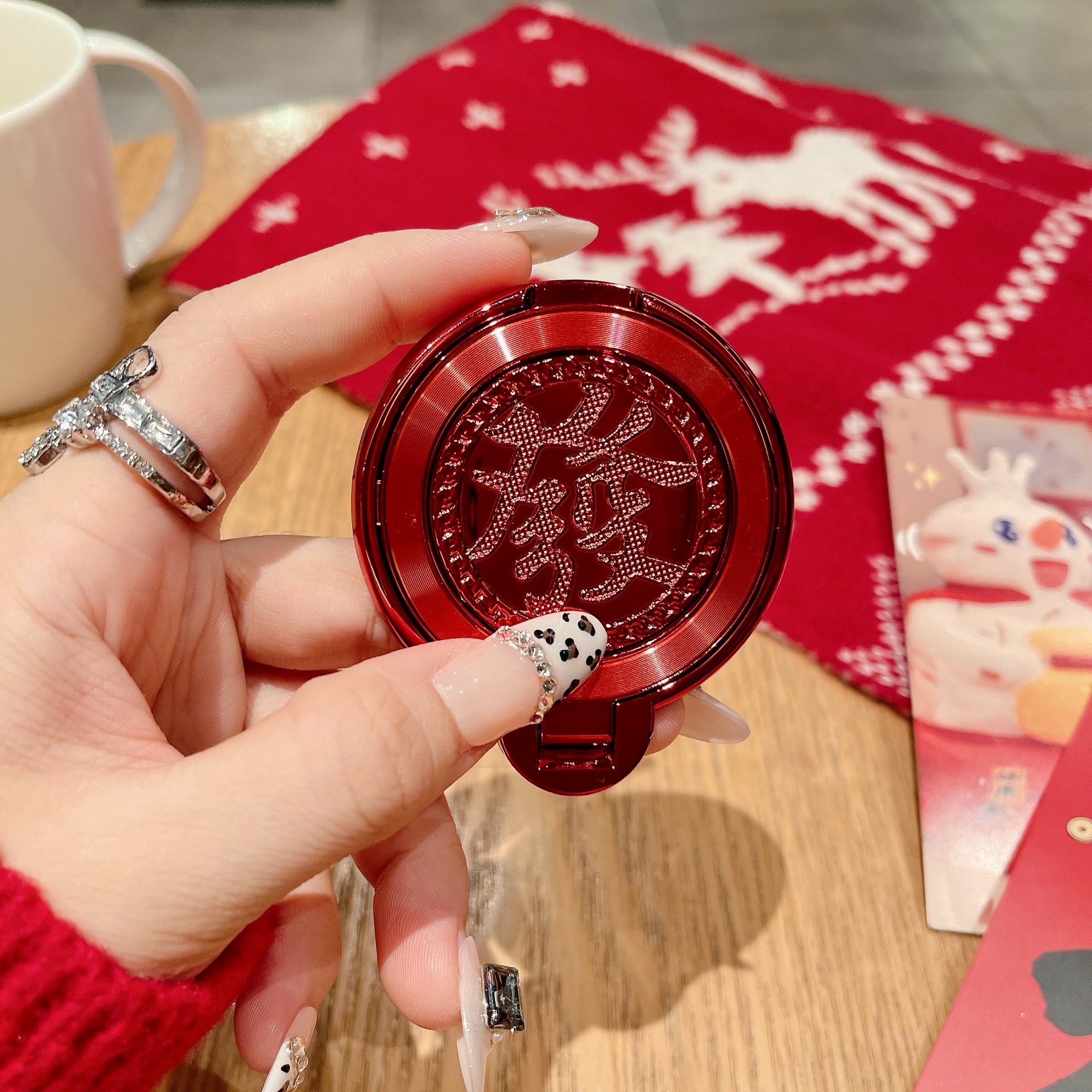 Año Nuevo para ganar dinero y descomprimir giroscopio giratorio soporte de succión de teléfono móvil perezoso caso de teléfono móvil soporte creativo universal