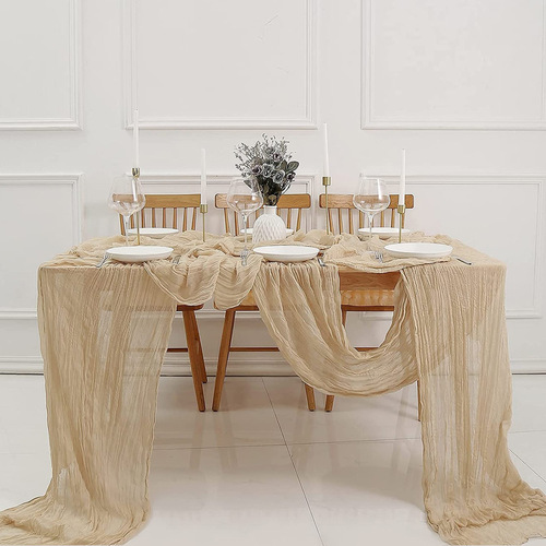 International foreign trade wholesale Bali yarn crepe table flag braided table flag tablecloth wedding party decoration pleated table flag