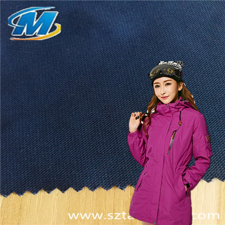 经典斜点格提花春亚纺斜条PU透气防寒涂层透湿户外服面料春亚纺