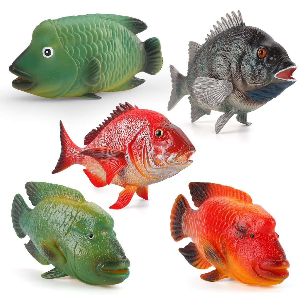 Exportación transfronteriza simulación de animales marinos subtropicales rojo seda pez modelo de pez de ceja sólida ornamental de peces