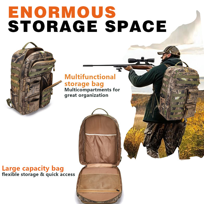Mochila tática ActiveGo Outdoor Camouflage Dead Leaf para montanhismo, caça e caminhadas, com grande capacidade._voghion.com