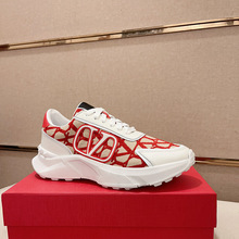 邦家尼欧洲站男鞋板鞋潮牌老爹鞋布面印花新款单鞋男真皮运动厚底