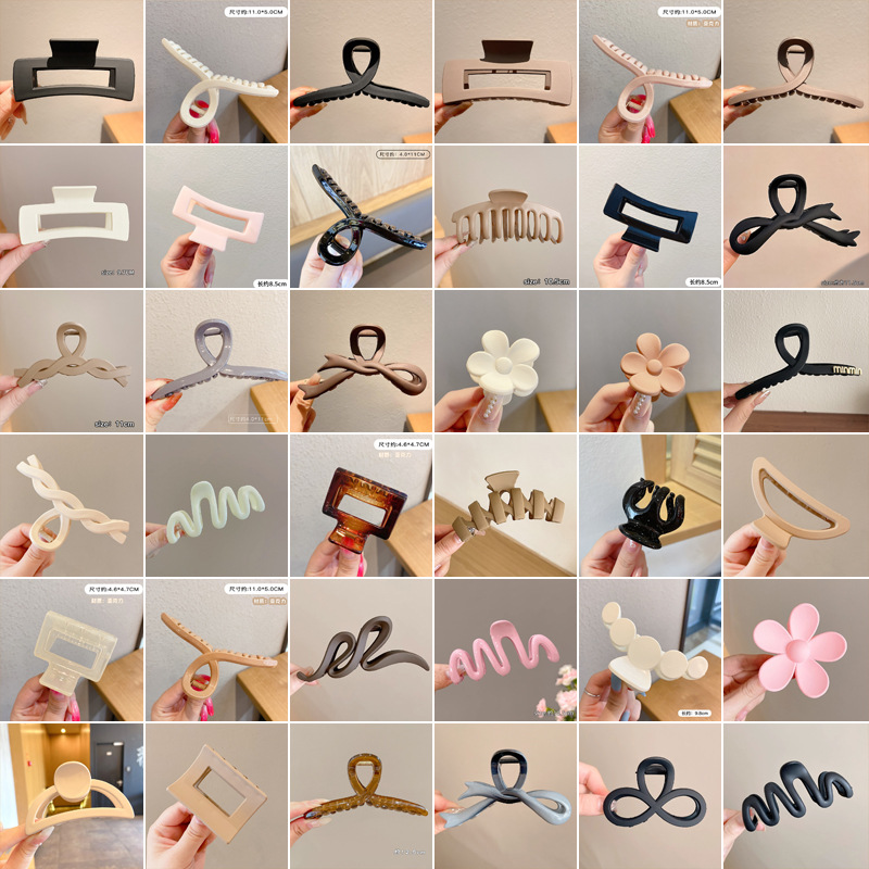 Clip de agarre coreano simple y versátil para mujer, horquilla para el cabello en la parte posterior de la cabeza, pinza de tiburón grande de sentido avanzado, horquilla, tocado al por mayor
