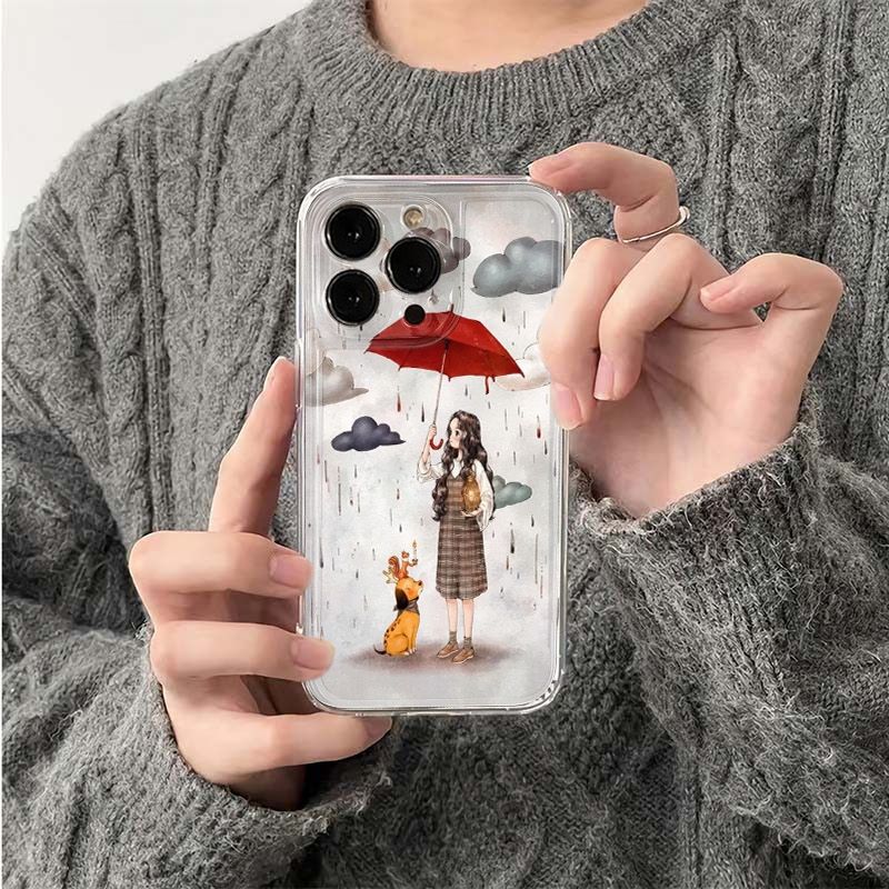Cover protettiva per iphone con design ragazza con ombrello_voghion.com