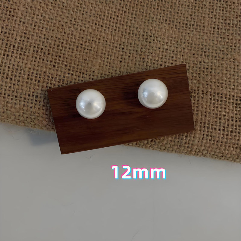 12mm 진주 귀걸이 한 쌍