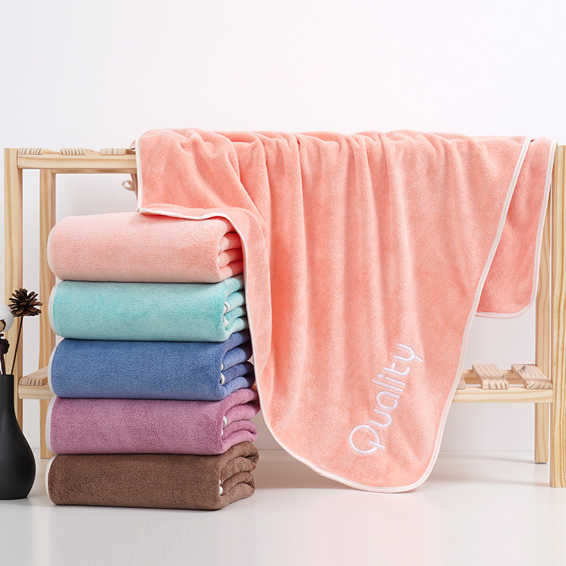 Thickened Coral Fleece Bath Towel Household Youth Style Absorbent Soft Unisex Large Beach Towel Sports Bath Towel