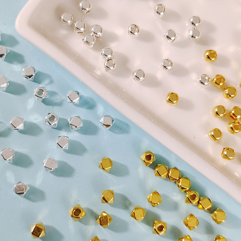 Gloss Bead Alloy Square Broken Silver Diy Beaded Bracelet Accessories Broken Gold Spacer Beads Beads Hand Beads