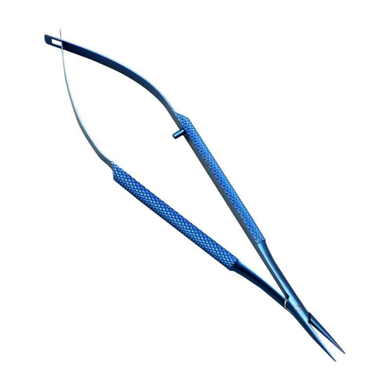 Soporte de aguja microscópico Herramienta de cirugía de párpados doble oftálmica Soporte de instrumento de plástico quirúrgico Aguja alicates de hilo Soporte de aguja