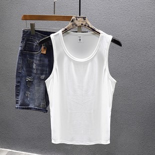 Summer Sports Fitness Solid Color Vest Men's Loose Training Waistcoat Quick-drying Running Sleeveless T-shirt Breathable Cool Feeling