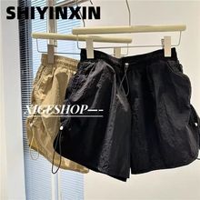 2024夏季新款时尚搭伞兵短裤宽松a字抽绳工装热裤女童中小童潮ins