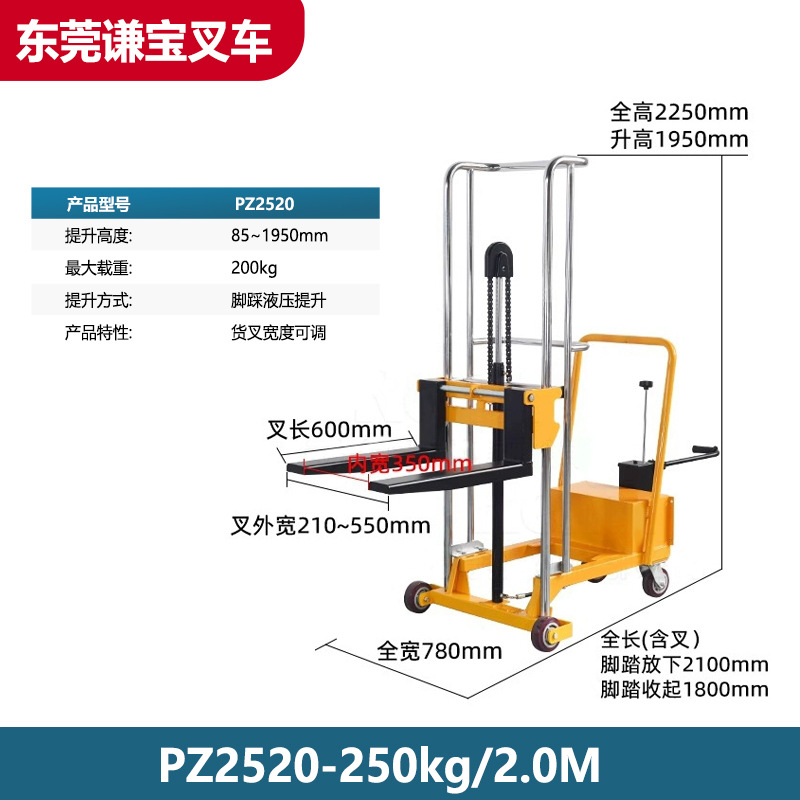 Carga 250kg Elevación 1950mm