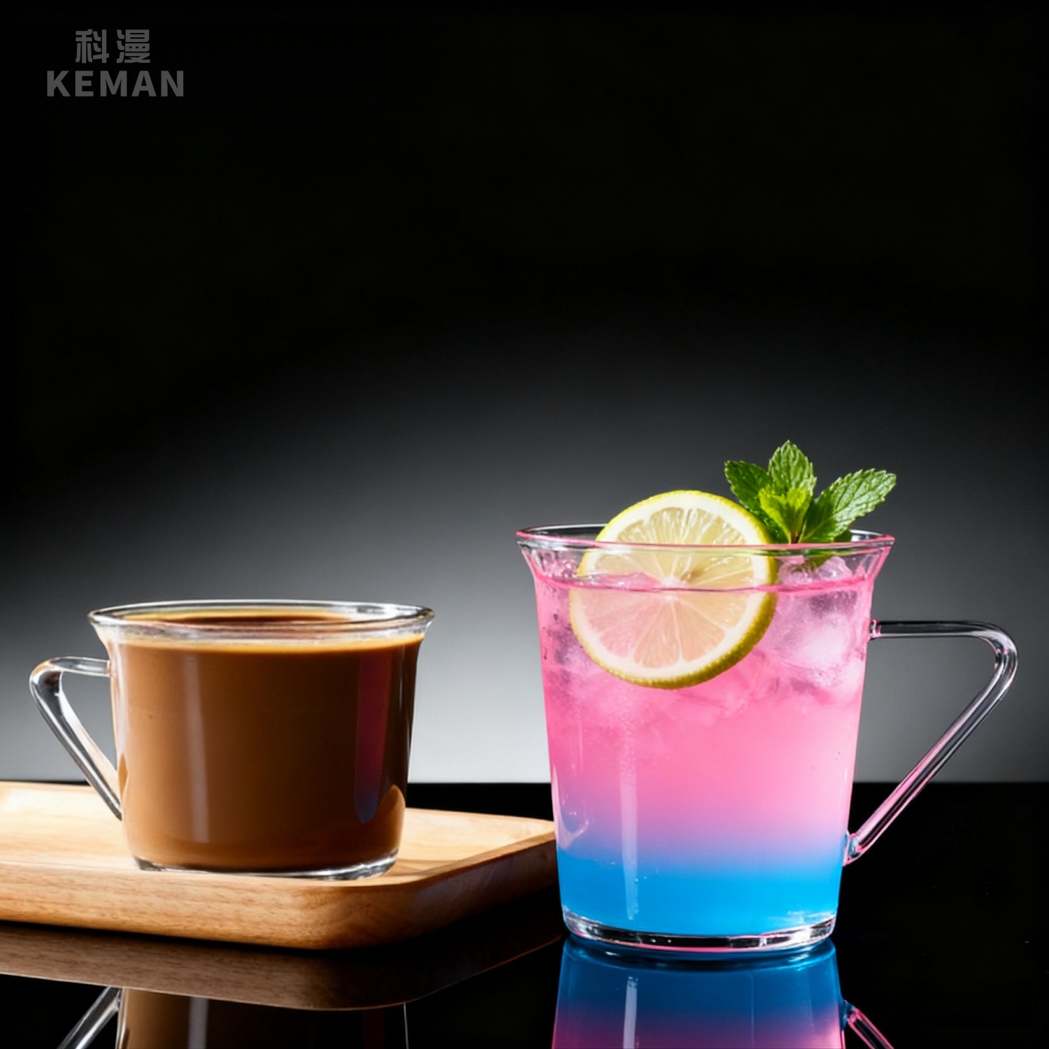 高颜值咖啡杯耐热冷萃杯高硼硅带把玻璃杯美式拿铁热饮杯饮料杯