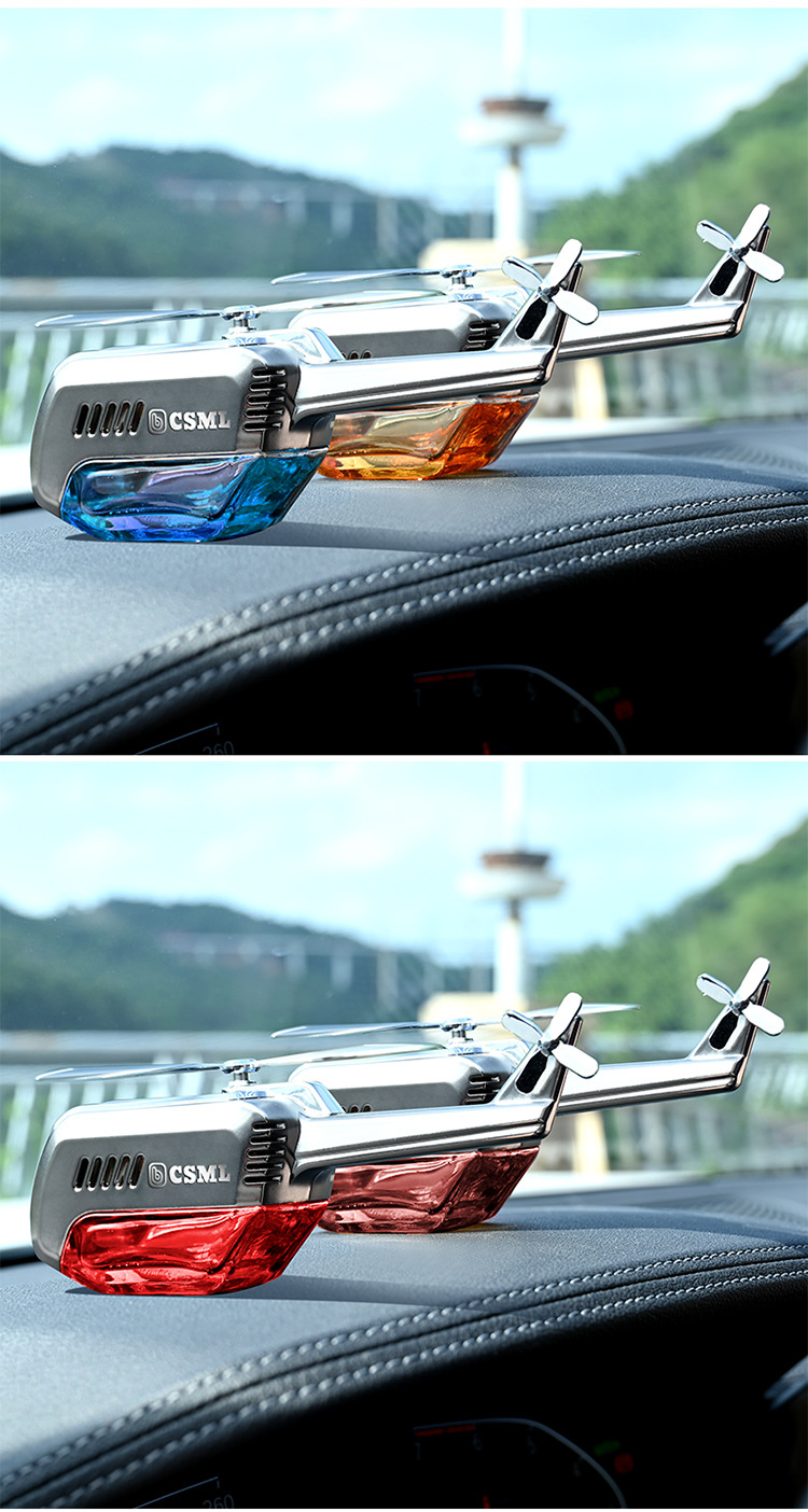 Car perfume car aromatherapy car odor removal lasting fragrance light fragrance solar helicopter decoration