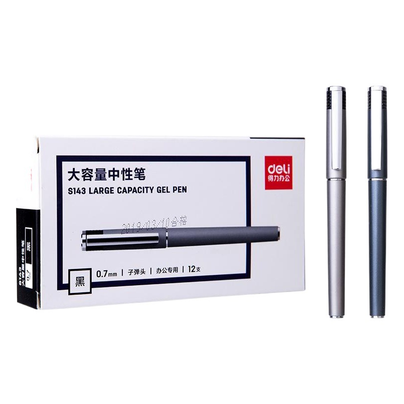 Deli S143 bala pluma de gel de gran capacidad pluma de gel de 0,7mm pluma de firma oficina de negocios firma pluma