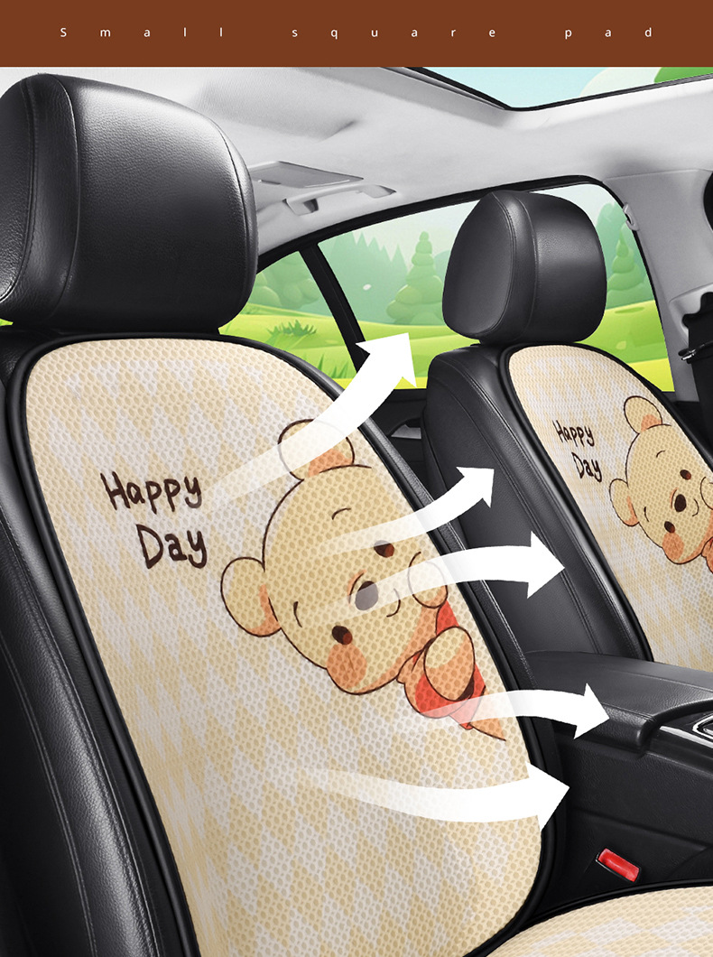 Car seat cushion four seasons universal cute Winnie the Poole girl seat cushion single-piece three-piece seat cover rear butt cushion