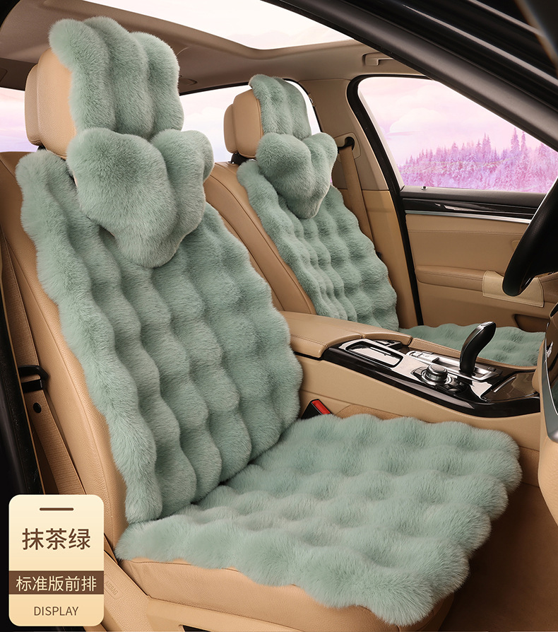 Amazon's New Winter Car Seat Cushion Thickened Bubble Plush Warm Light Luxury Encrypted Anti-Slip Plush Seat Cushion
