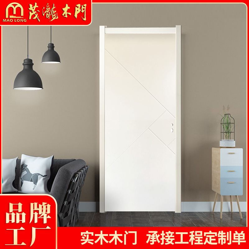Wooden Door Engineering Customized Solid Wood Door Manufacturer Factory Direct Supply Wholesale Chinese Style Indoor and Outdoor Paint Soundproof Room Door