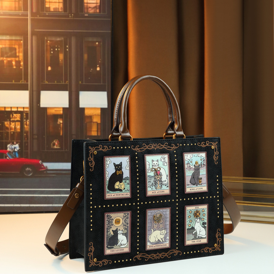 Large Capacity Women's Handbag Cat Elf Stylish Trendy PU Leather Shoulder Crossbody Bag For Commuting Multi-Compartment Zipper_voghion.com