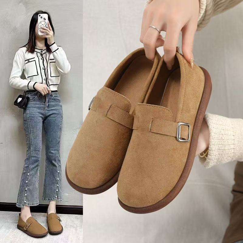 Korean Style Birkennedy Shoes Women's Retro Spring and Autumn 2025 New Doudou Loafers Flat Non-slip Skirt Soft-soled Single-layer Shoes