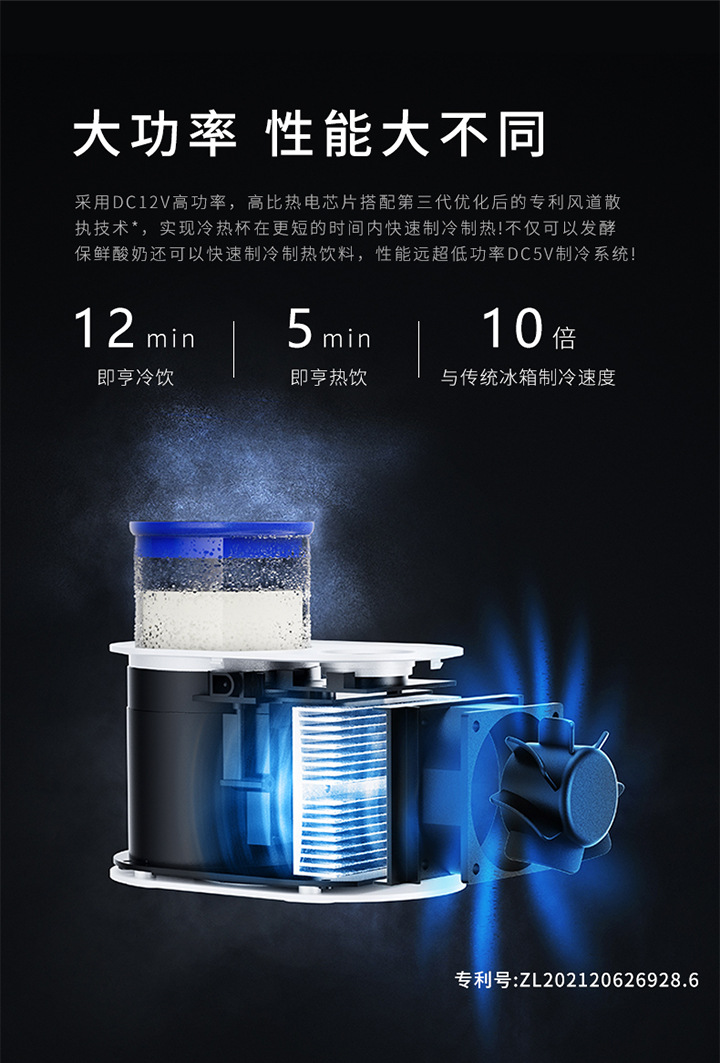Factory direct intelligent hot and cold yogurt cup car dual-use beverage fast cooling heating mini refrigerator
