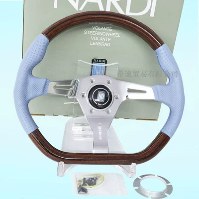 Cross-Border Hot-Selling Nd Retro Mahogany Steering wheel - blue
