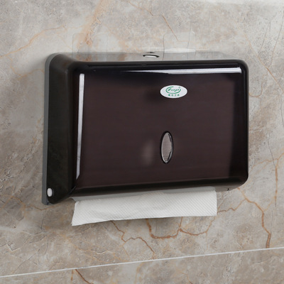 工厂现货批发 卫生间擦手纸盒  塑料按钮开关壁挂式免打孔抽纸盒|ms