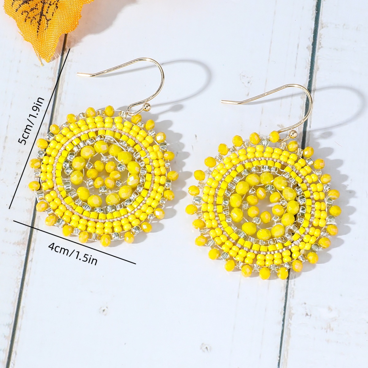 Ethnic Style Bohemian Geometric Seed Bead Beaded Handmade Women's Drop Earrings 1 Pair display picture 6