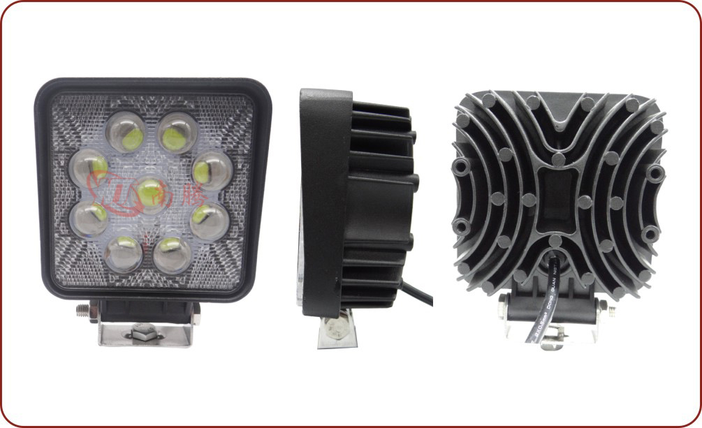 4 pulgadas cuadrado LED27W luz de trabajo luz del coche proyector off-road vehículo luz modificada lente convexa 27W55 grueso