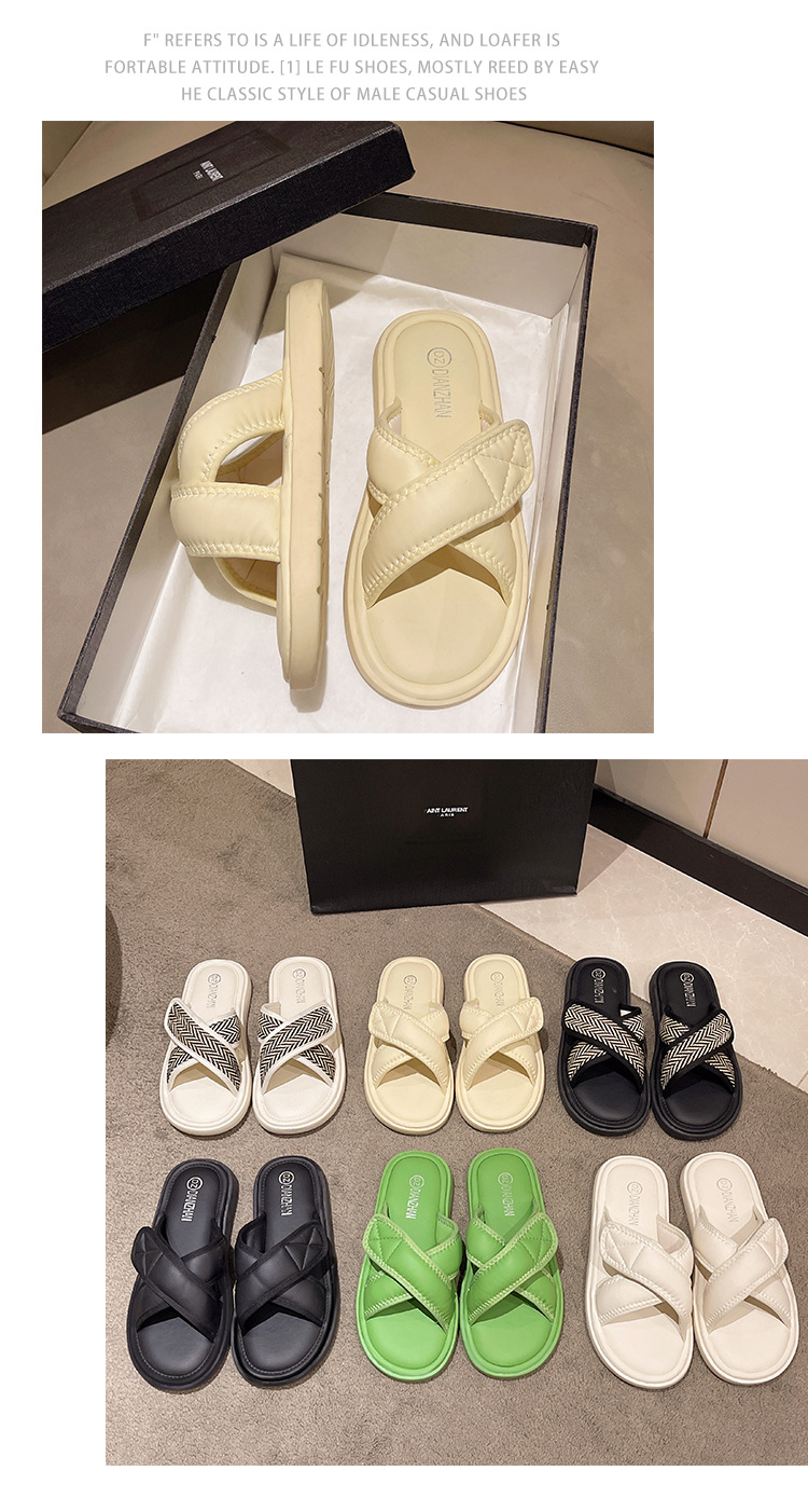 Lente en zomer Nieuw All Match Factory Direct Supply Taizhou Dames S Schoenen Zachte onderkant Mode Ronde neus Casual pantoffels_voghion.com