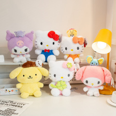 正版Hello Kitty玩偶公仔50周年纪念款牛仔裙凯蒂猫毛绒玩具公仔