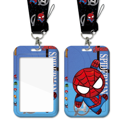 Spider-Man card holder bus card student pick-up card meal card access card holder badge work permit with lanyard wholesale