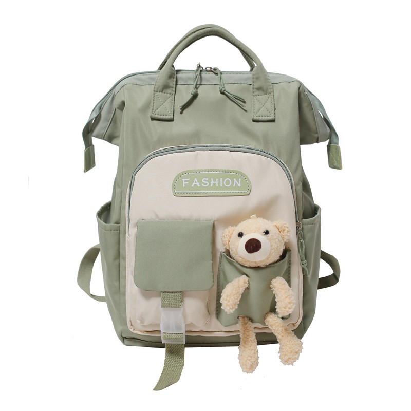 2021 New Backpack Women's Korean Doll Backpack Large Capacity Mummy Bag Refreshing College Students' School Bag