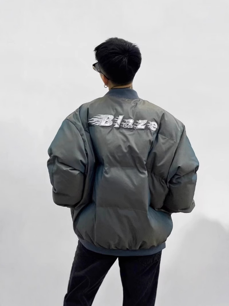 2024 invierno nuevo algodón caliente grueso hombre chaqueta piloto de color gradiente chaqueta de algodón chaqueta de béisbol chaqueta de algodón chaqueta