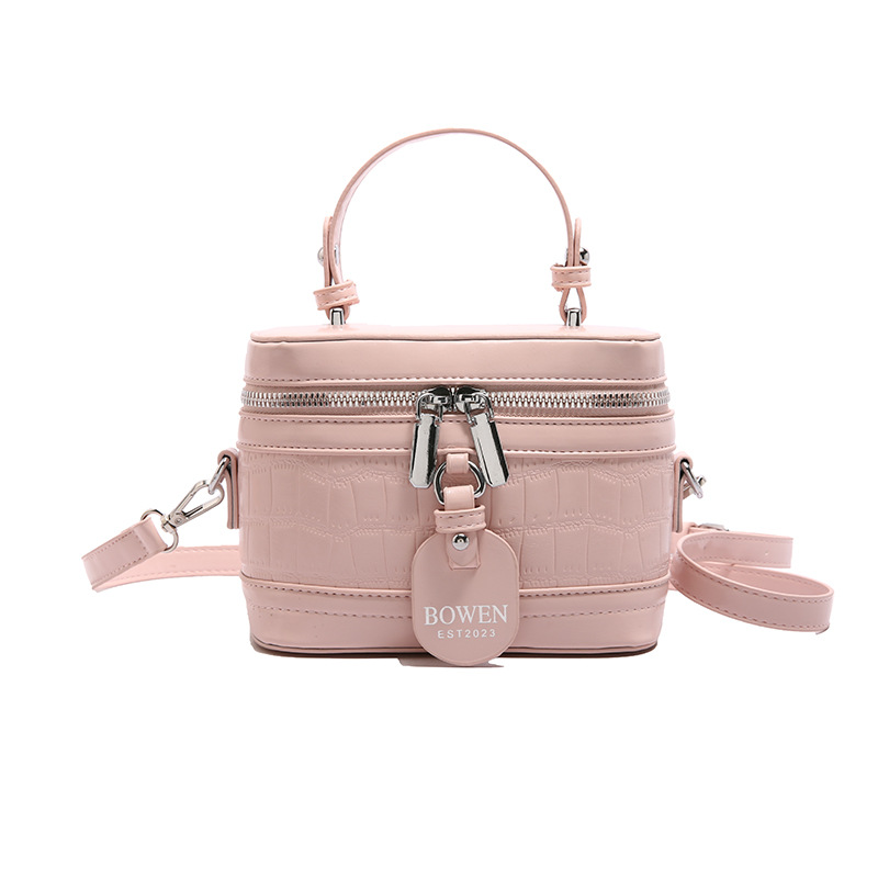Bolso de textura transfronteriza 2025 primavera nuevo bolso femenino personalizado bolso de hombro con patrón de piedra bolso de mensajero de color de contraste de moda