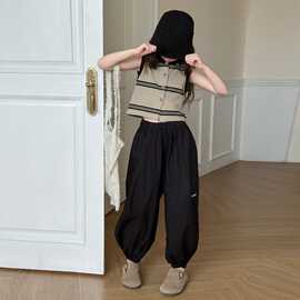 女童夏季套装2025新款夏装儿童洋气网红炸街中大童装女孩潮酷穿搭