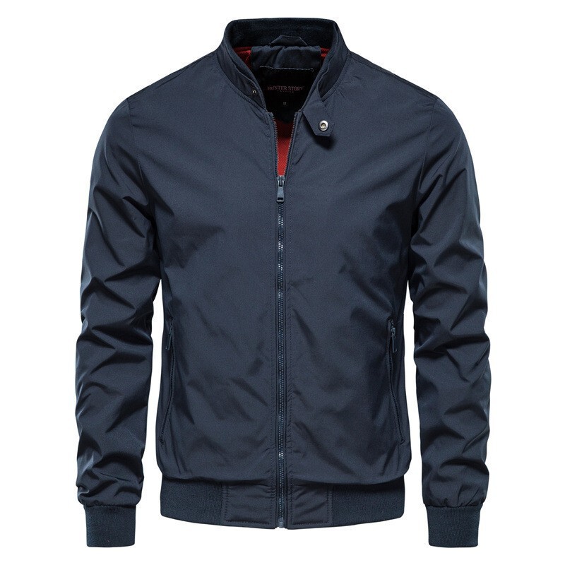 Autumn Stand Collar Foreign Trade New Men's Jacket Casual Korean Style Jacket Fashionable Slim American Men's Top Jacket Autumn Stand Collar Foreign Trade New Men's Jacket Casual Korean Style Jacket Fashionable Slim American Men's Top Jacket