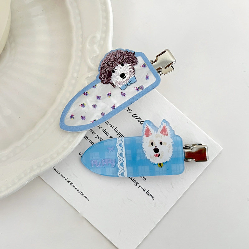 新しい漫画の子犬のヘアピン子供用ヘアアクセサリーインスタイルかわいい面白い甘いサイド前髪ヘアピンヘアピン|undefined