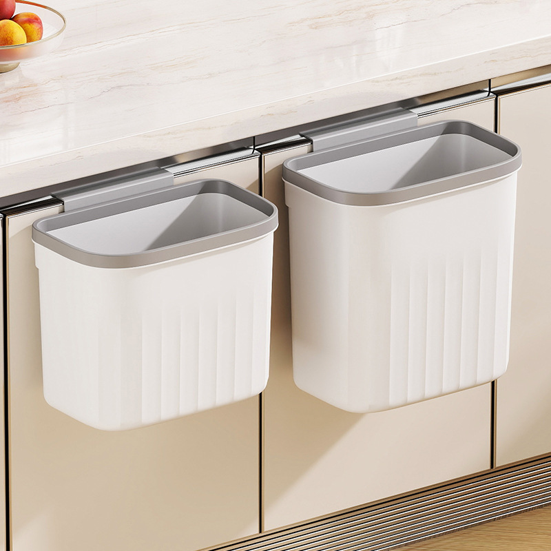 Flip-Top Wall-Mounted Trash Can for Kitchen, Bathroom, and Toilet, Gap Wall-Mounted Storage with Press Ring, Household Use