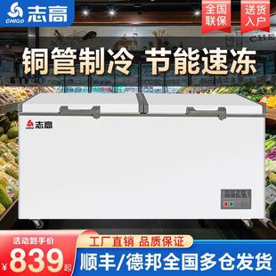 Chigo Freezer Commercial Freezer Large Capacity Horizontal Freezer Cold Chain Copper Tube Single Temperature Double Temperature Refrigeration Freezer