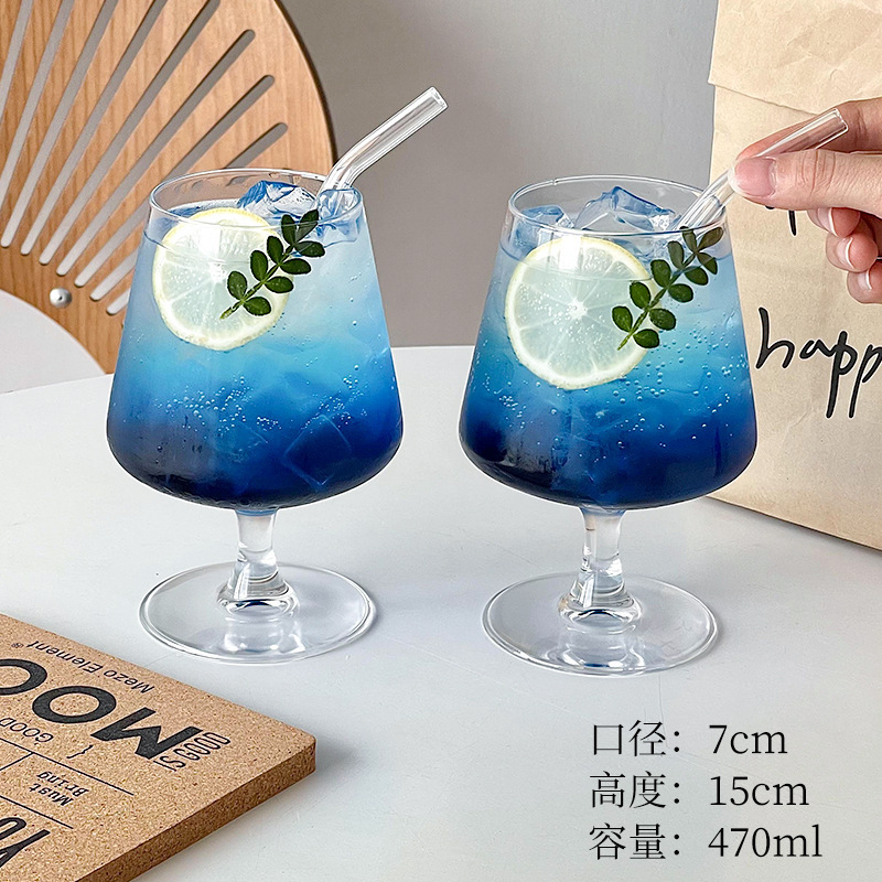ins风矮脚玻璃杯鸡尾酒杯饮品杯苏打气泡水杯饮料调酒杯子高级感|undefined