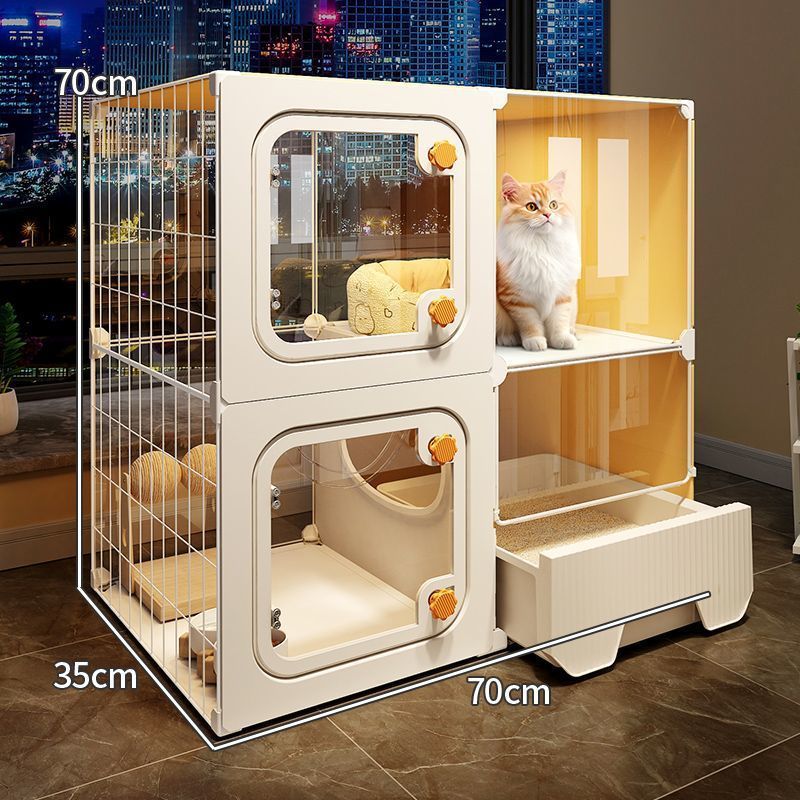 全景猫笼子超大自由空间家用室内猫窝厕所一体一室一厅一卫猫别墅|undefined