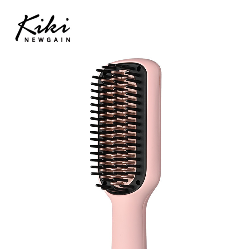 KIKI ミニストレートヘアコーム 髪を傷めないストレート＆カーリング両用ヘアアイロン ツーインワン レイジーコーム クロスボーダー KK-HB001|undefined