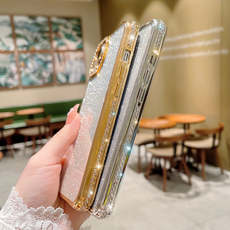 Gradient Glitter Rhinestone Protective Case For Iphone Pro Max_voghion.com
