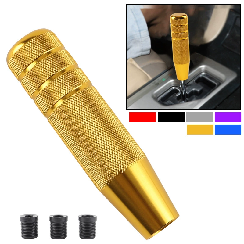 Производители производят и продают рифленую головку шестерни Универсальный рычаг переключения передач из матового алюминиевого сплава запеченная синяя красочная головка ручки переключения передач