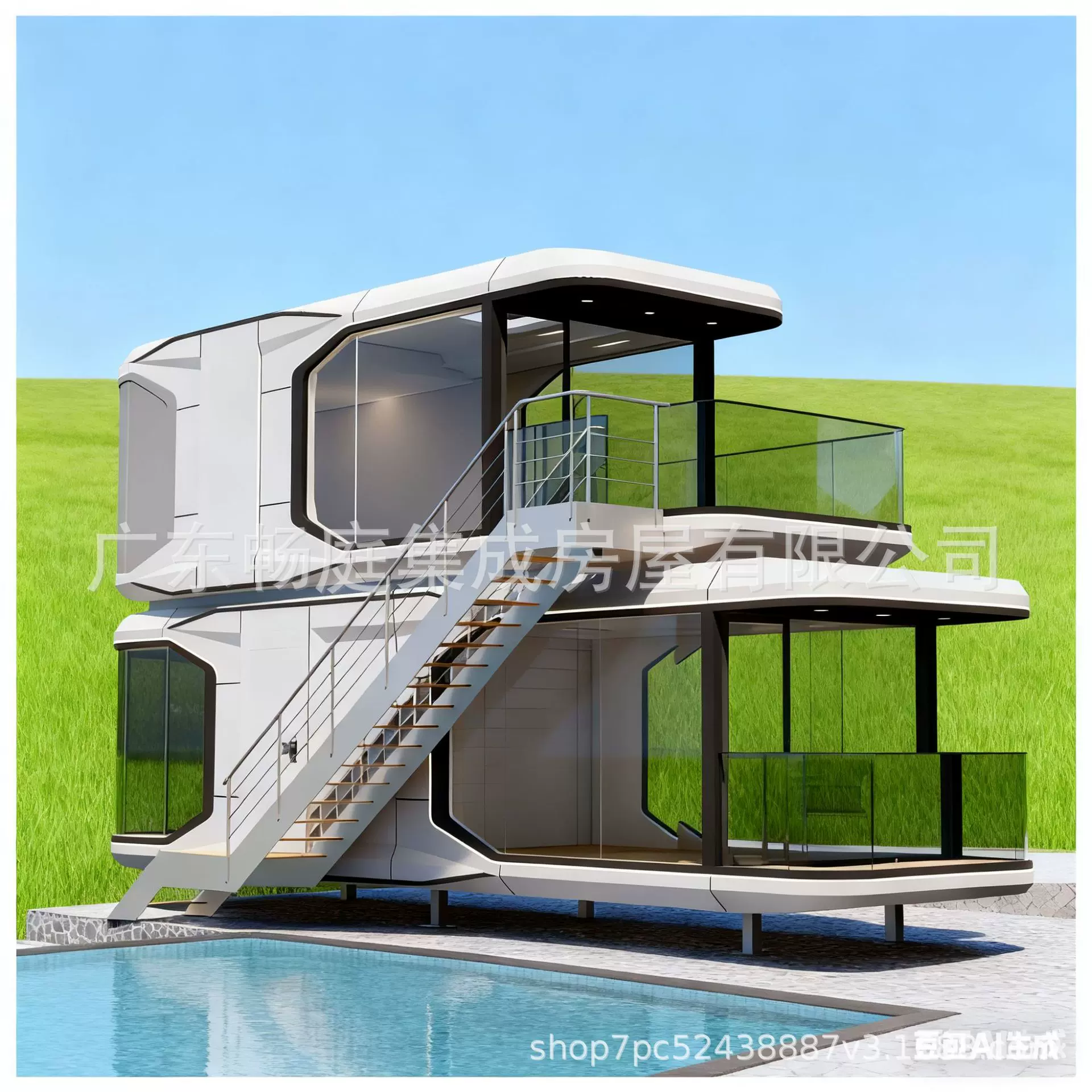 跨境模块化房屋太空舱民宿房双层太空仓别墅集成房屋源头工厂