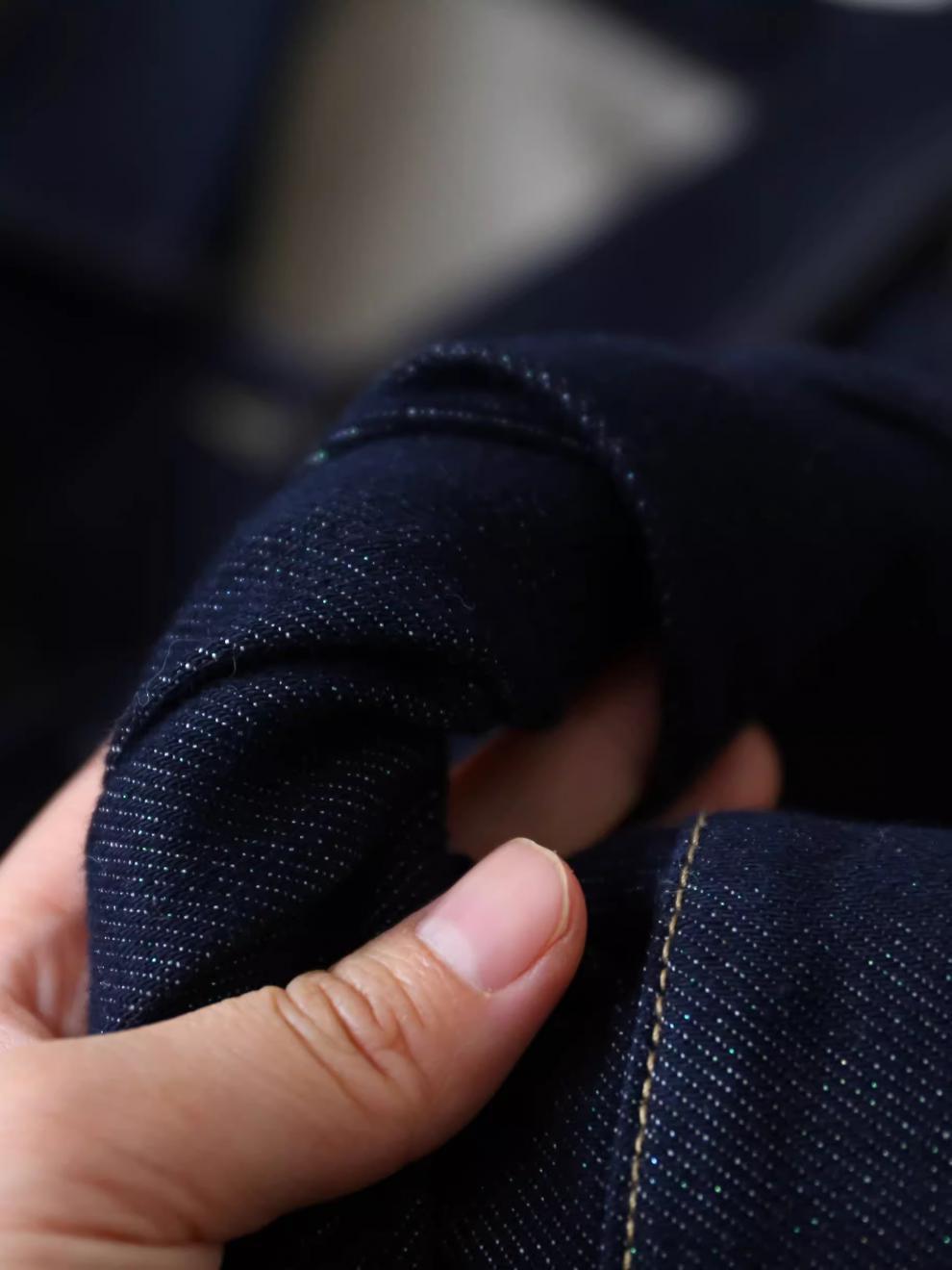 Women's Denim Jacket Bright Silk Lapel Niche Design Short Coat_voghion.com